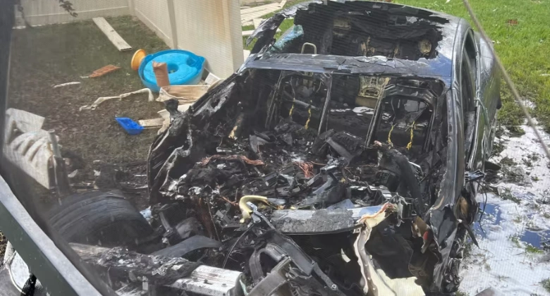 PHOTO Tesla Catches Fire After High-Speed Crash, Prompting Evacuation of Groveland Home